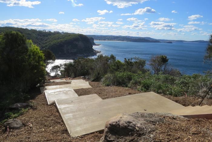 Stage 1 stairs when first constructed. 